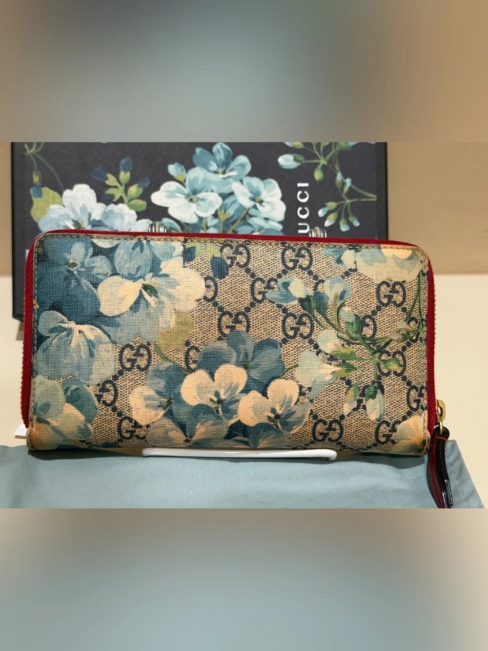 Gucci Beige GG Floral Blooms Zippy Wallet w/box dustbag cards - Picture 2 of 14